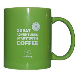 ScoutFun mok -  Great adventures start with coffee