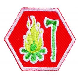 Verdiepingsinsigne Scouts UST - Houtbewerking en Stoken II (rood)